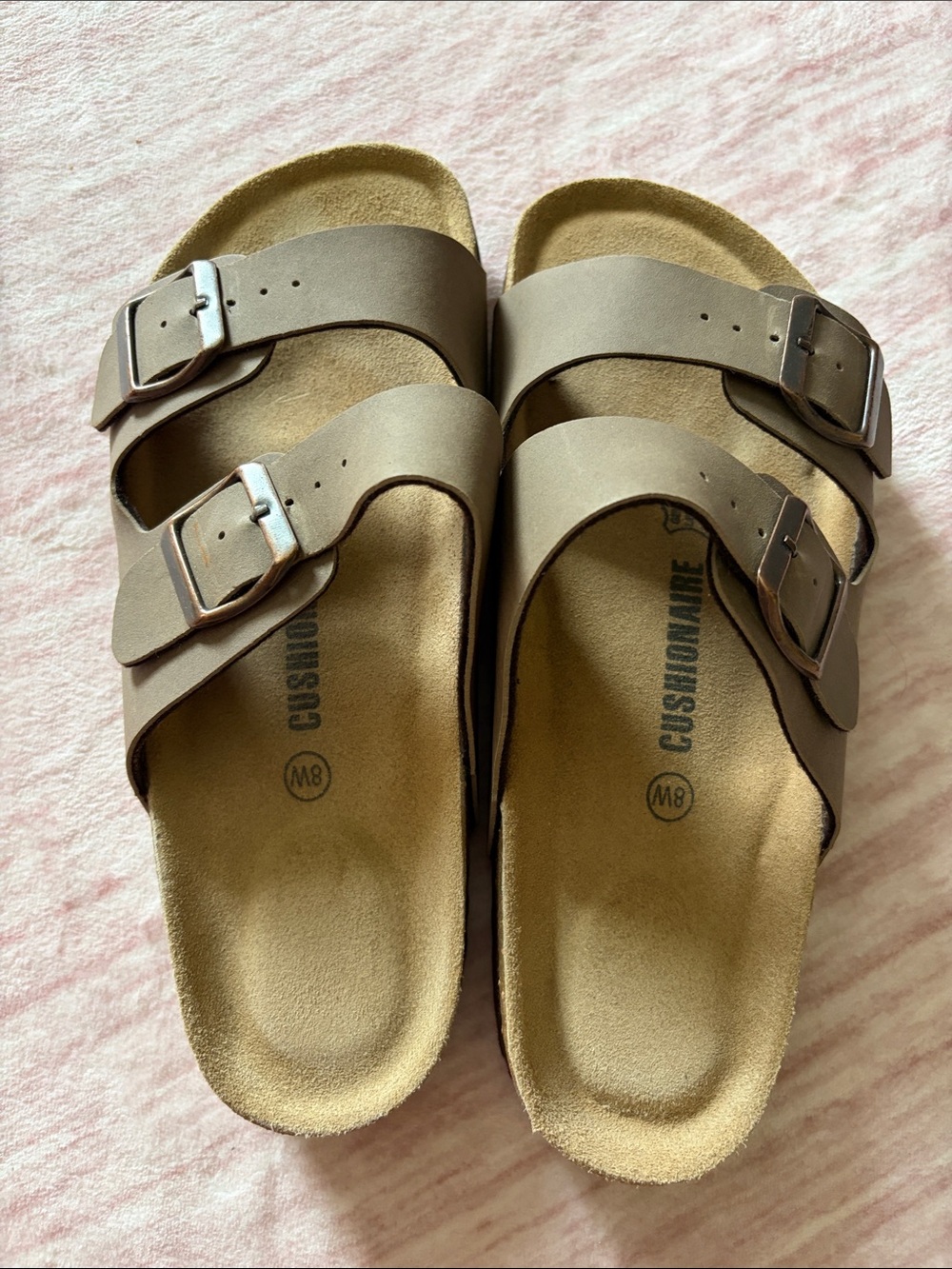 Cushionaire Women’s Brown Double-Buckle Sandals